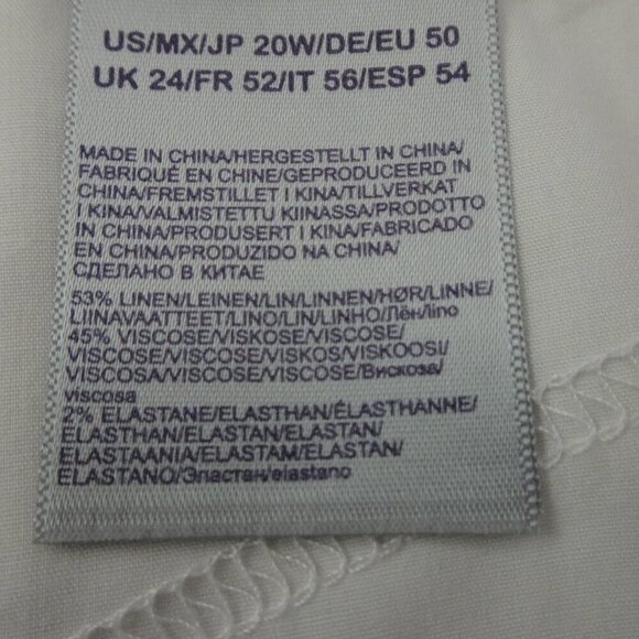 NYDJ Wide Leg Pants Women's Plus Size 20W Brown Linen Blend Cropped Cargo - Picture 10 of 11